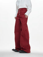 High-Waisted Five-Button Flared Casual Pants 2