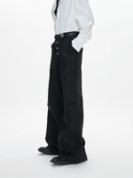 High-Waisted Five-Button Flared Casual Pants 4