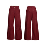 6025107393779,6025107393780,6025107393781,6025107393782, High-Waisted Five-Button Flared Casual Pants