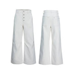 6189628894628,6189628894630,6189628894632,6189628894634, High-Waisted Five-Button Flared Casual Pants