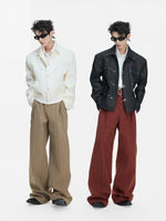 High-Waisted Pleated Striped Wide-Leg Pants 4