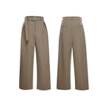 6019148300111,6019148300112,6019148300113,6019148300114, High-Waisted Pleated Striped Wide-Leg Pants