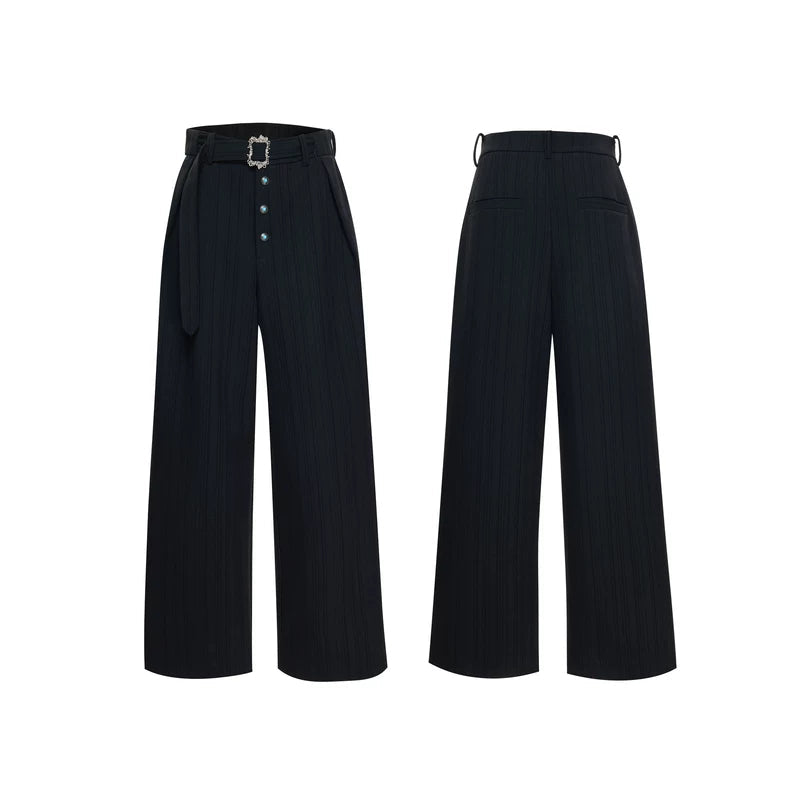 6020436904171,6020436904173,6020436904175,6020436904177, High-Waisted Pleated Striped Wide-Leg Pants