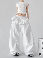 High Waisted Ruffle Waist Wide Leg Pants 3