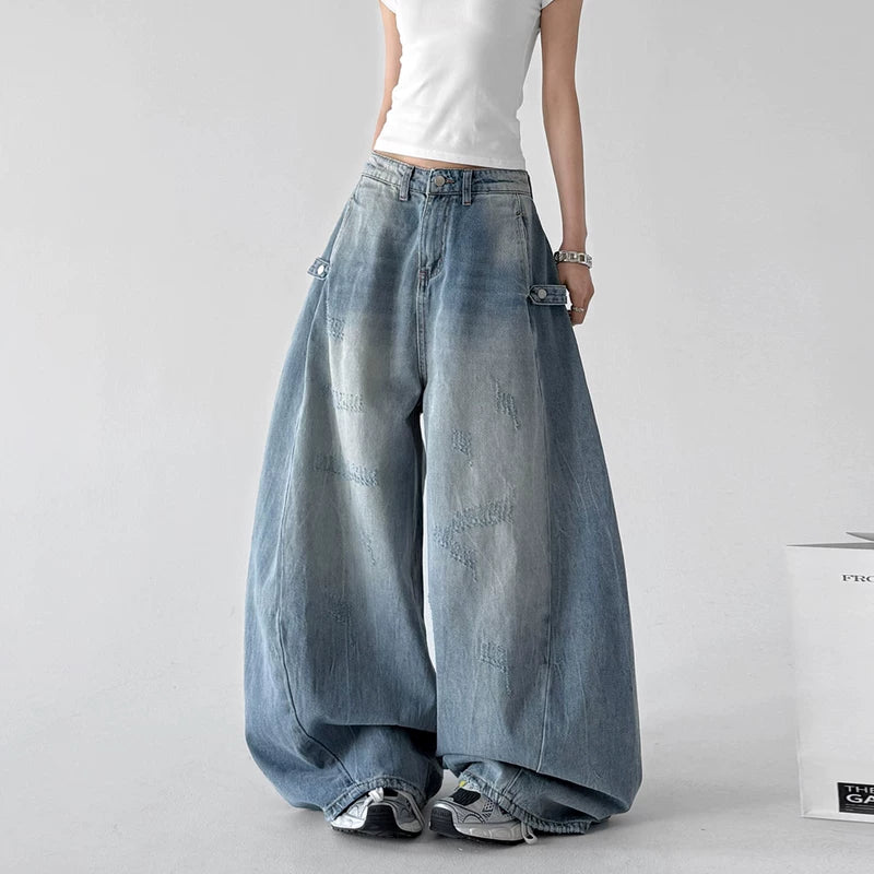 6209234283739,6209234283740,6209234283741,6209234283742, High Waisted Wide Leg Denim Pants