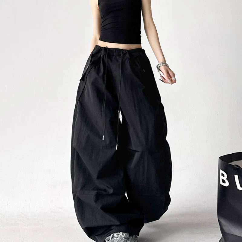 alt_id_4004420837, High Waisted Wide Leg Drawstring Cargo Pants