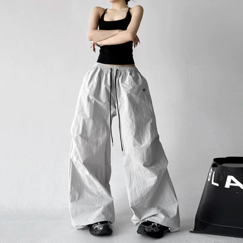 High-Waisted Wide-Leg Drawstring Workwear Pants 5