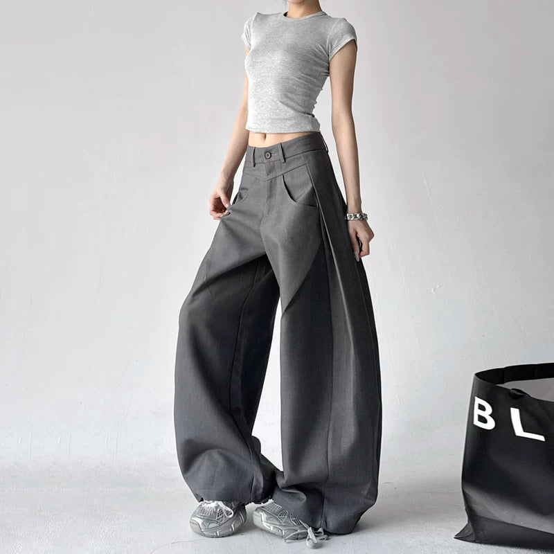 High Waisted Wide Leg Floor Length Pants 2