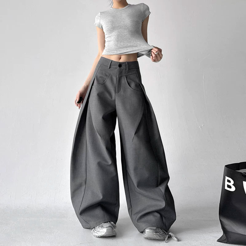 High Waisted Wide Leg Floor Length Pants 4