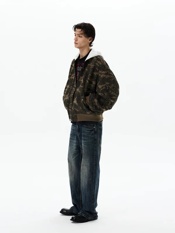 Hooded Camouflage Bomber Jacket 2
