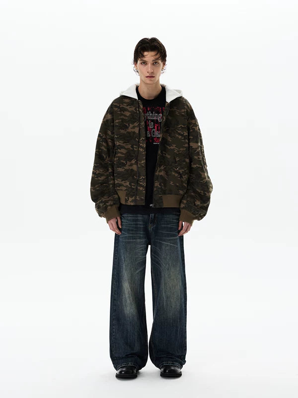 Hooded Camouflage Bomber Jacket 5