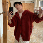 6018620289869,6018620289870,6018620289871,6018620289872, Hooded Heavyweight Knit Cardigan Sweater