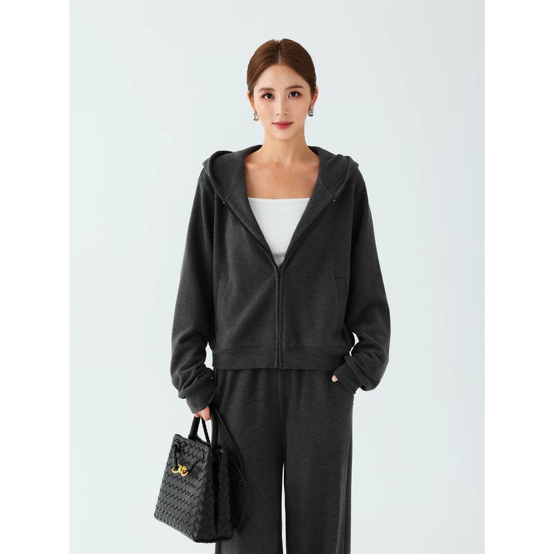 1627207:2762413023,6176331726076,1627207:2762413023,6176331726077,1627207:2762413023,6176331726078,6176331726076,6176331726077,6176331726078, Hooded Zip Sweatshirt and Wide Leg Pants