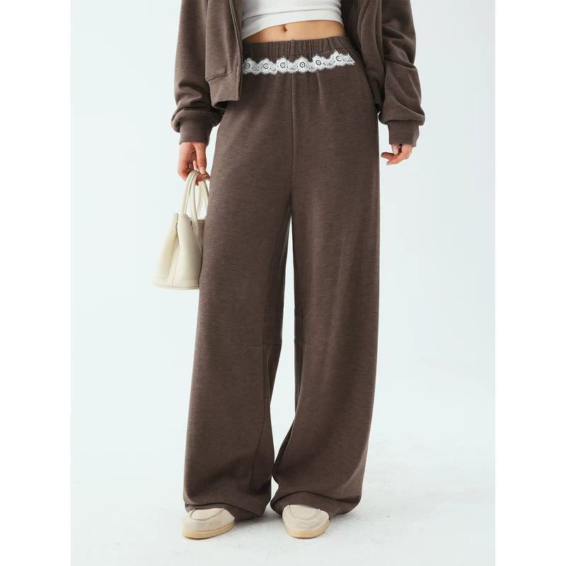 1627207:1895474311,6176331726084,1627207:1895474311,6176331726082,1627207:1895474311,6176331726083,6176331726084,6176331726082,6176331726083, Hooded Zip Sweatshirt and Wide Leg Pants