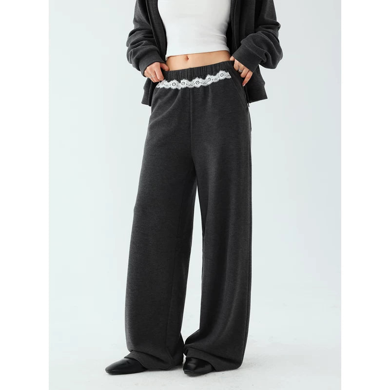 1627207:6543502421,6176331726088,1627207:6543502421,6176331726089,1627207:6543502421,6176331726090,6176331726088,6176331726089,6176331726090, Hooded Zip Sweatshirt and Wide Leg Pants