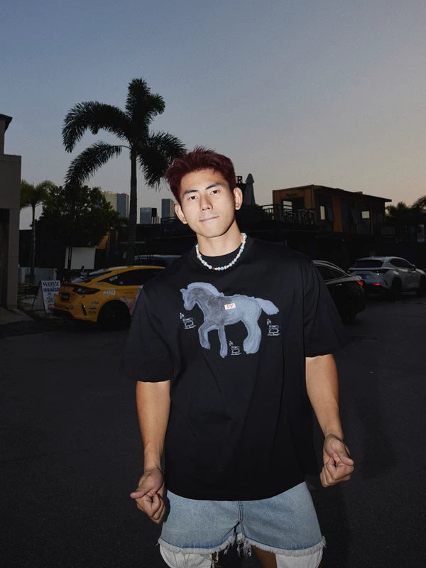 Horse Graphic Loose Fit T-Shirt 1