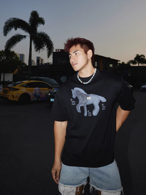 Horse Graphic Loose Fit T-Shirt 3