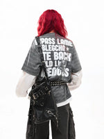 Horse Graphic Striped Faux Layered Henley Top 4