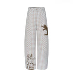 ,1627207:390244348,5905238407823,1627207:390244348,5905238407824,1627207:390244348,5905238407822,5905238407823,5905238407824,5905238407822, Hugging Cat Plaid Wide Leg Pants