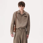 6016665476800,6016665476801,6016665476802,6016665476803, Ice Silk Collared Shirt and Pants Set