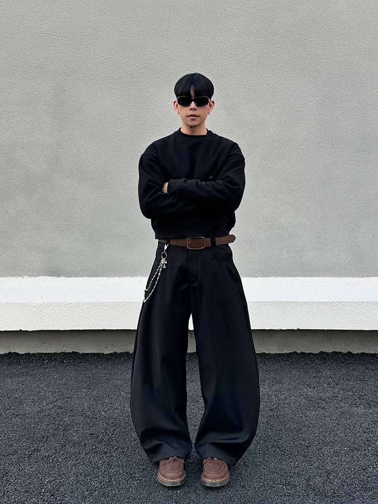 Black Wide-Leg Scimitar Jeans