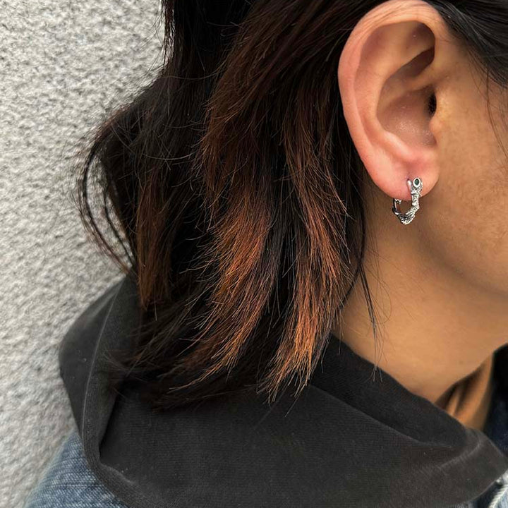 Sterling Silver Snake Hoop Earrings