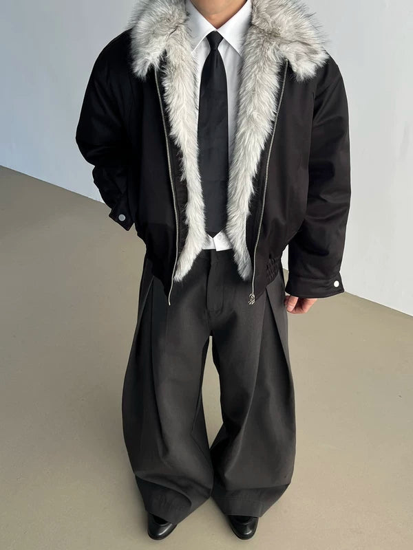 Faux päls krage vinter bomullsjacka 