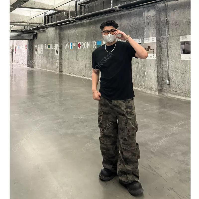 Camouflage Cargo Loose Fit Pants