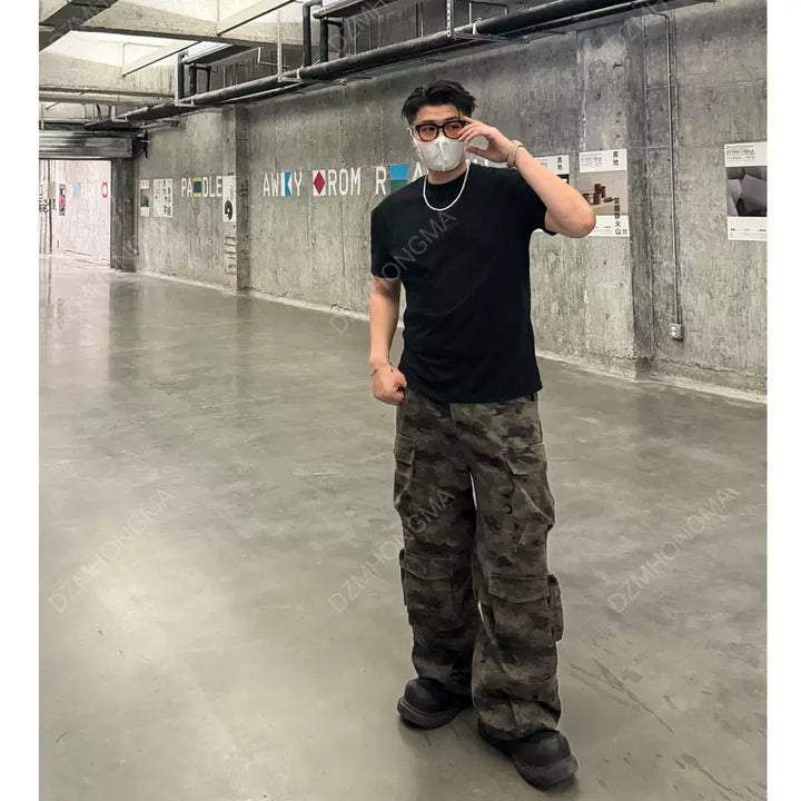 Camouflage Cargo Loose Fit Pants