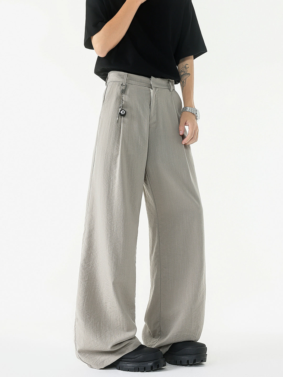 Wide-Leg Breathable Straight-Leg Pants