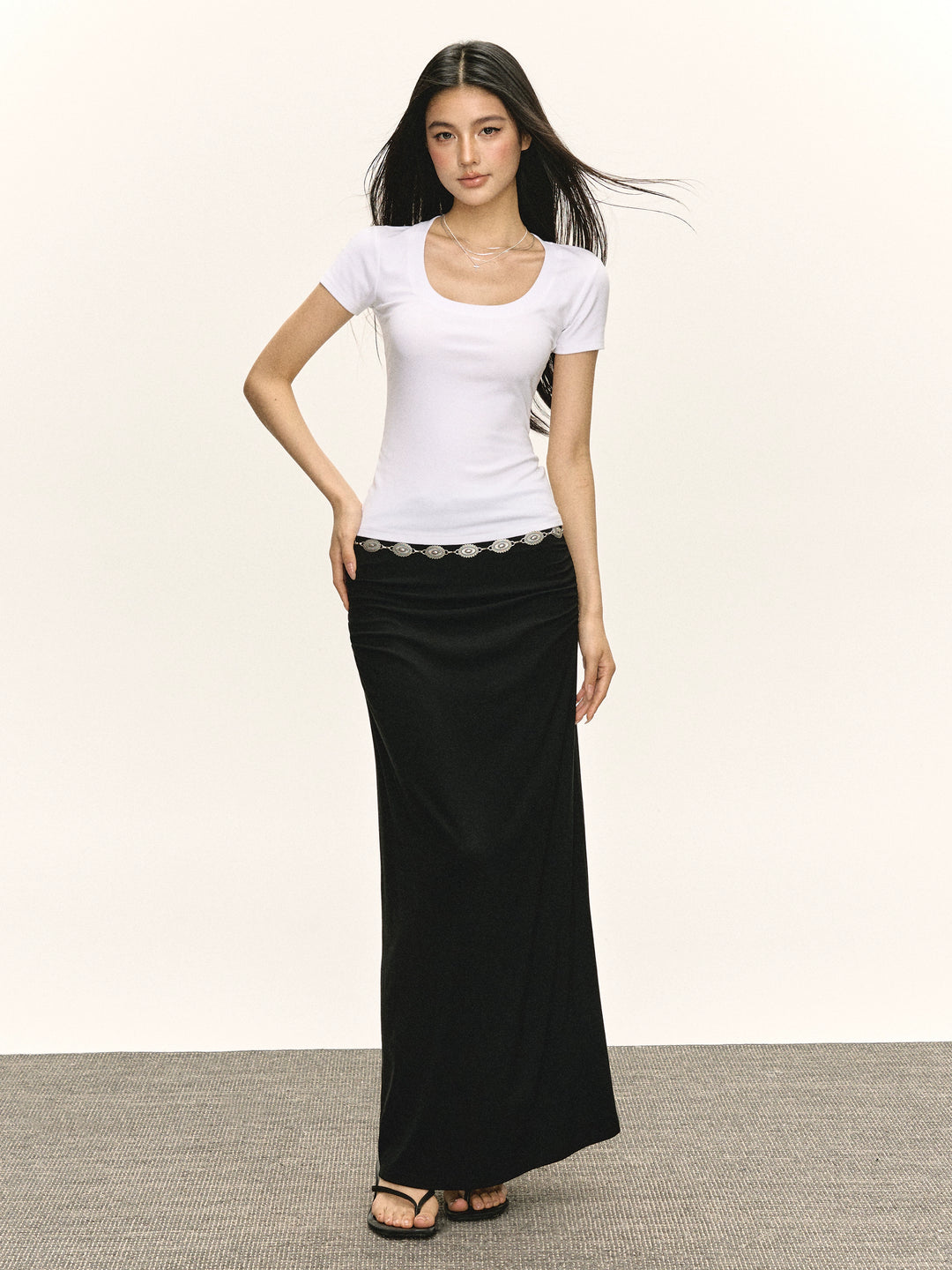 Retro High Waist Maxi Hip Skirt