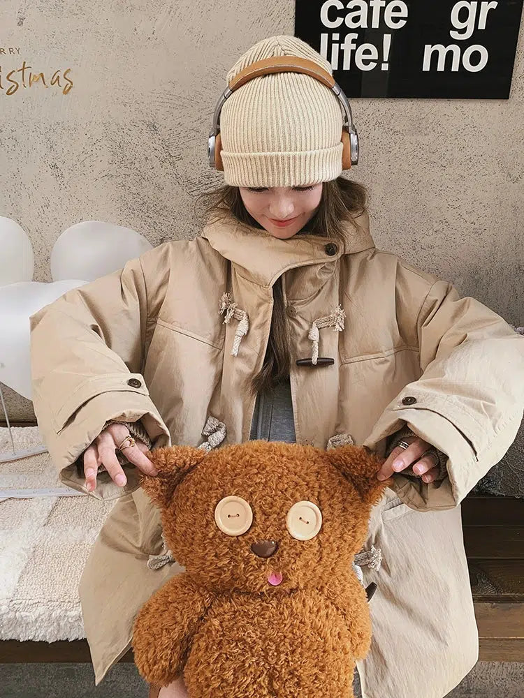 Short Horn Button Down Duck Down Jacket