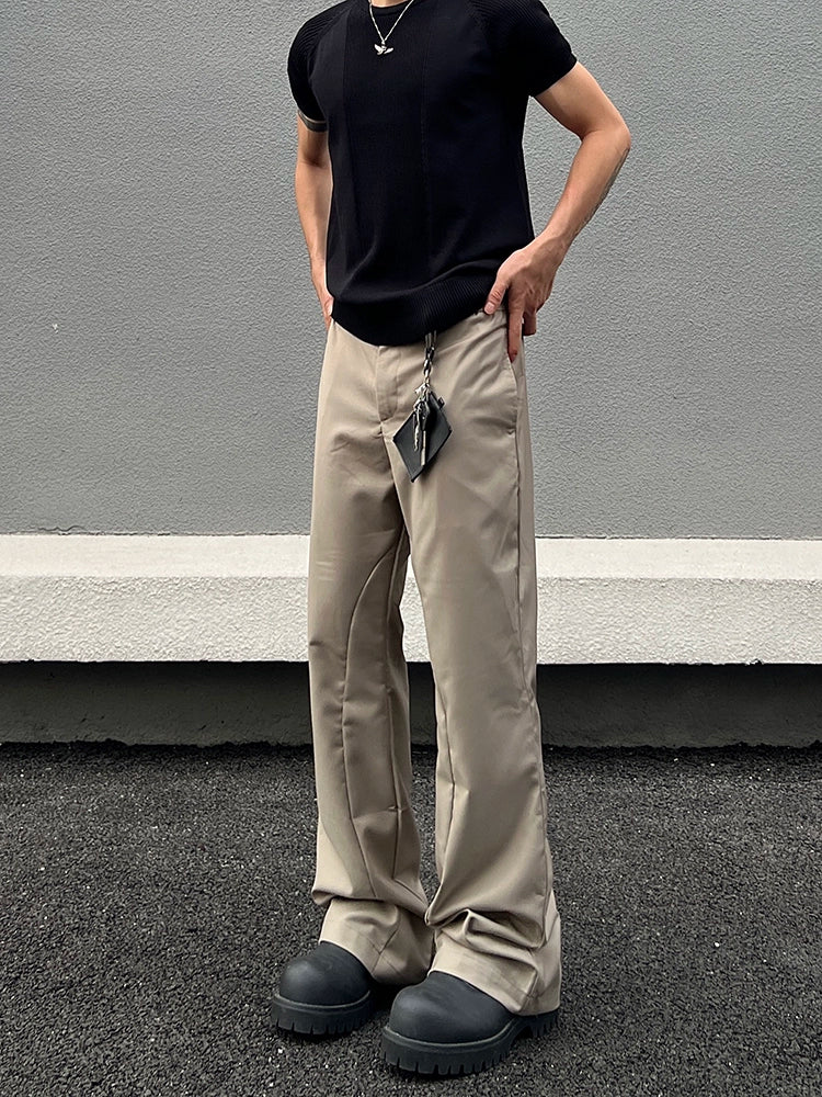 Ausgestellte gerade Slim-Fit Freizeit-Hosen 
