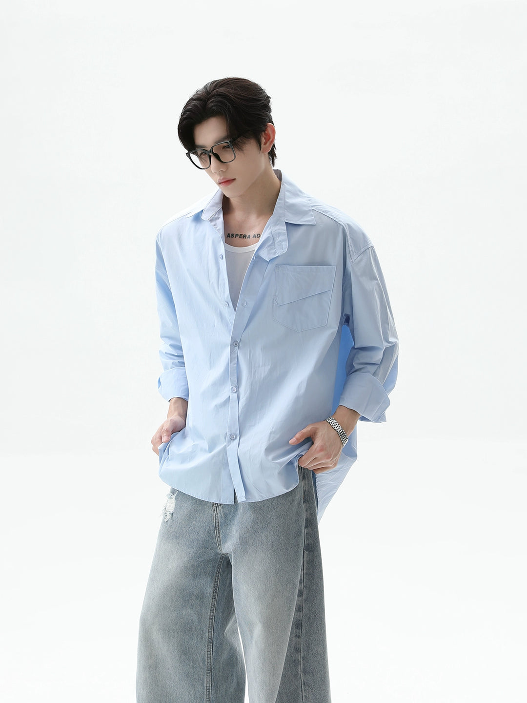 Camisa de manga larga casual con chaqueta 