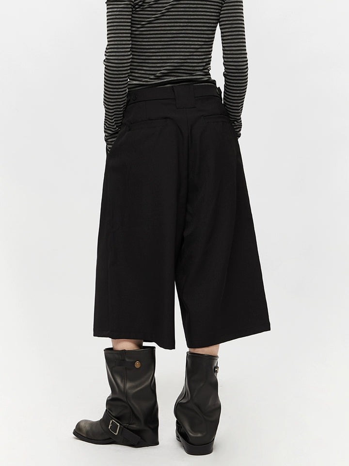Wide Leg Cropped High Waist Pants