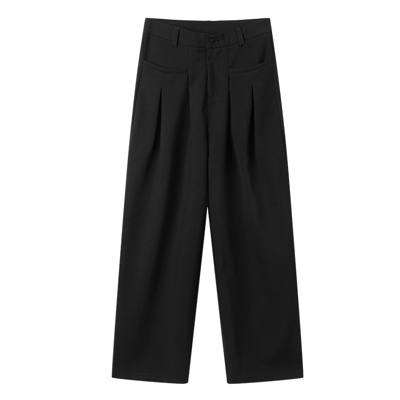 High Waist Loose Fit Pleated Pants
