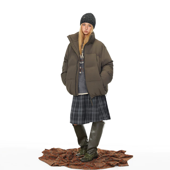 Stand Collar Zipper Padded Cotton Jacket