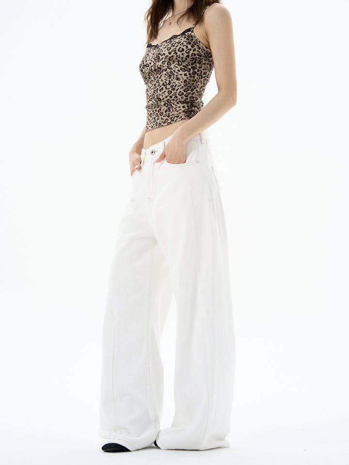 Pantalones de mezclilla de pierna ancha de moda 