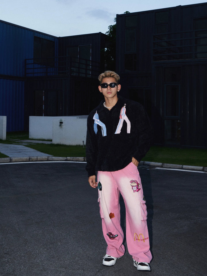Lapel Polo Embroidered Sweater
