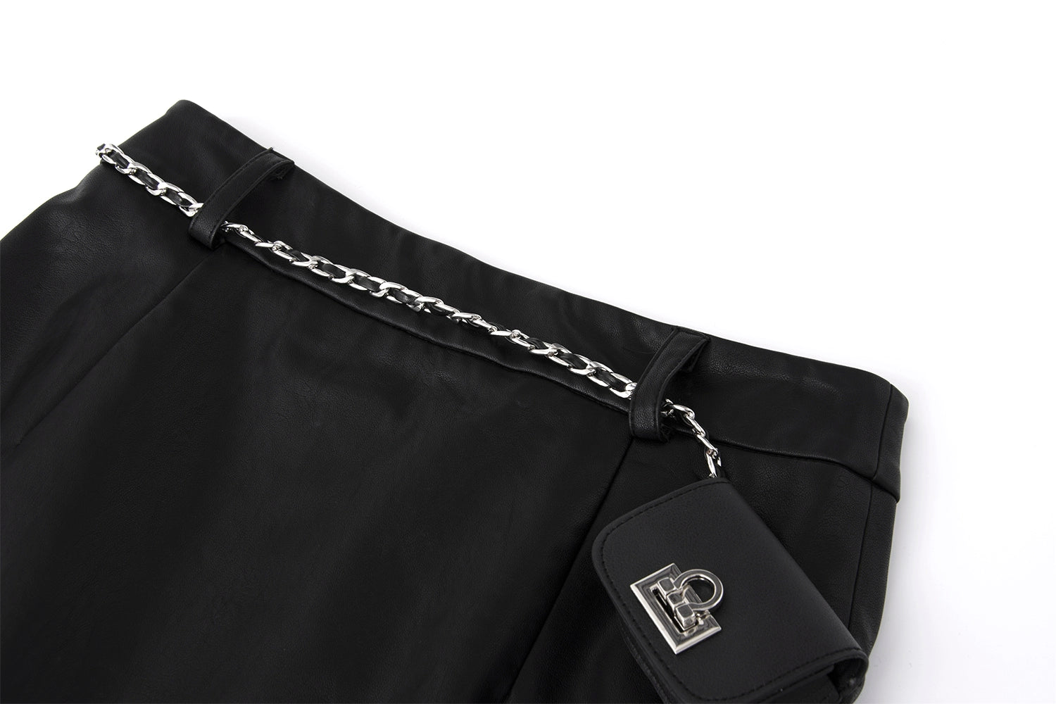 Leather A-Line Mini Skirt