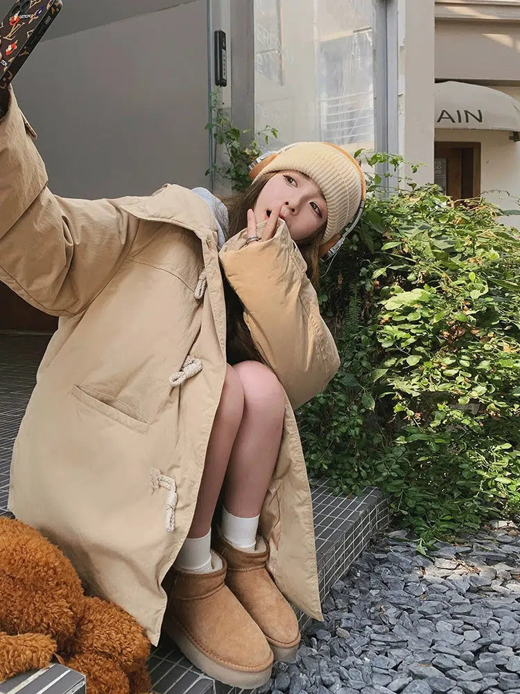 Short Horn Button Down Duck Down Jacket