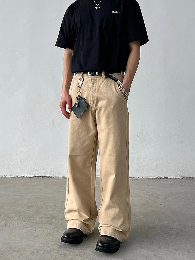 Loose Fit Khaki Cargo Pants