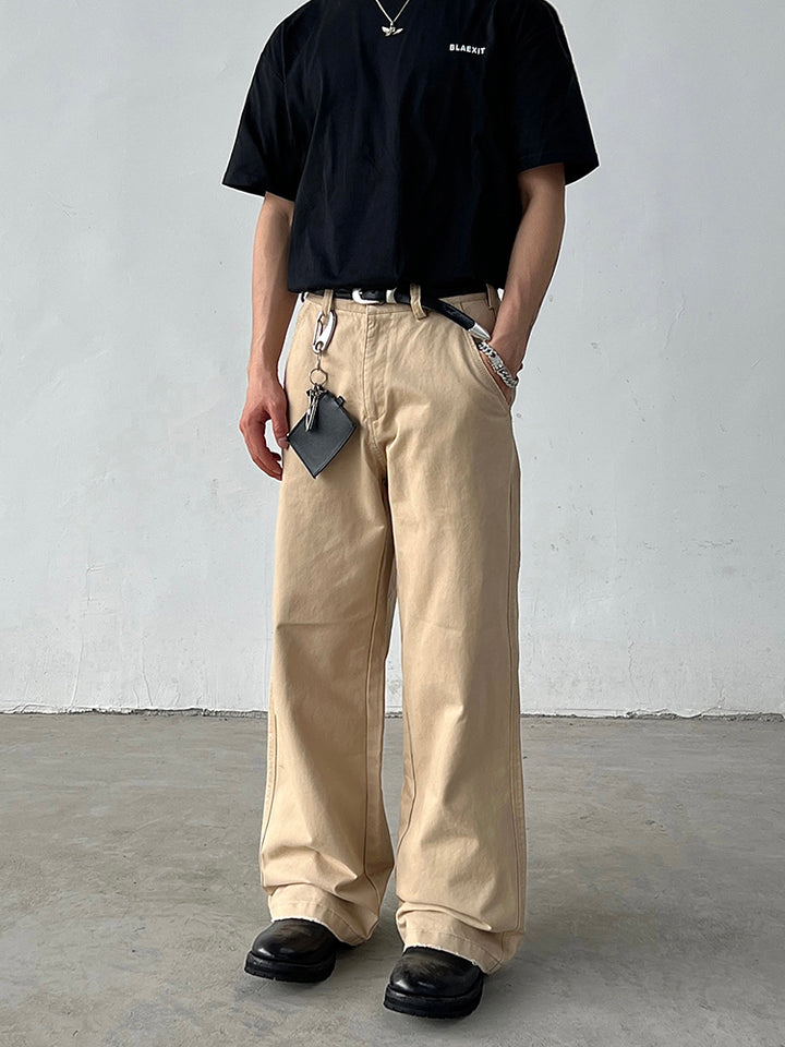 Loose Fit Khaki Cargo Pants