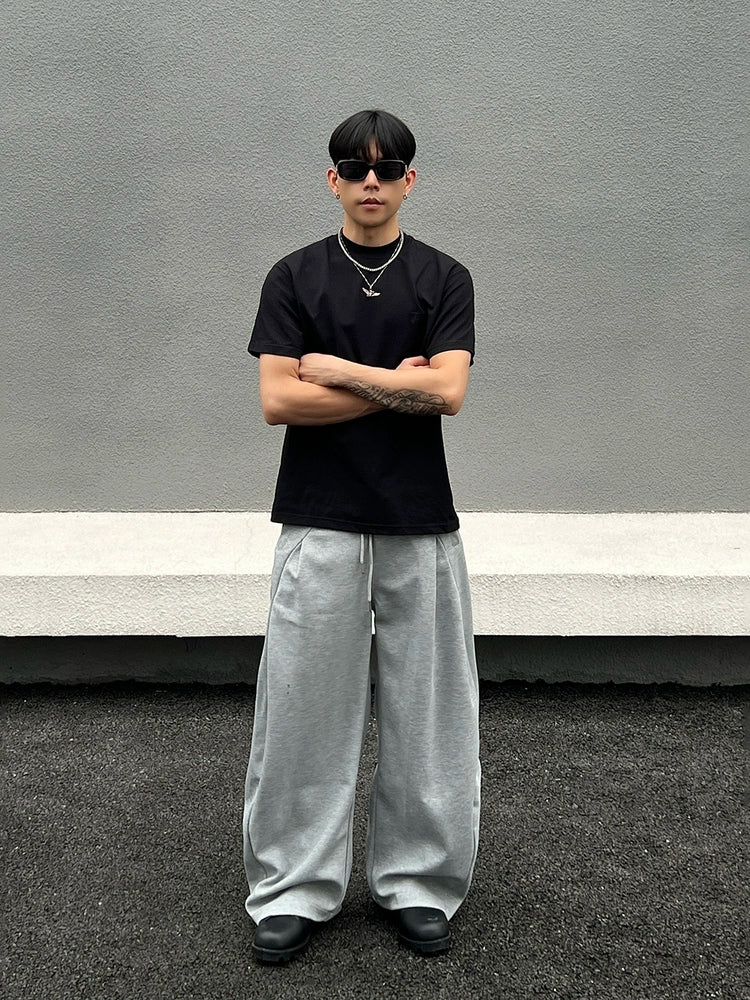 Pantalones de chándal de pierna ancha y corte recto 