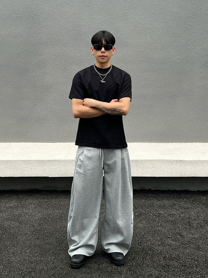 Pantalones de chándal de pierna ancha y corte recto 