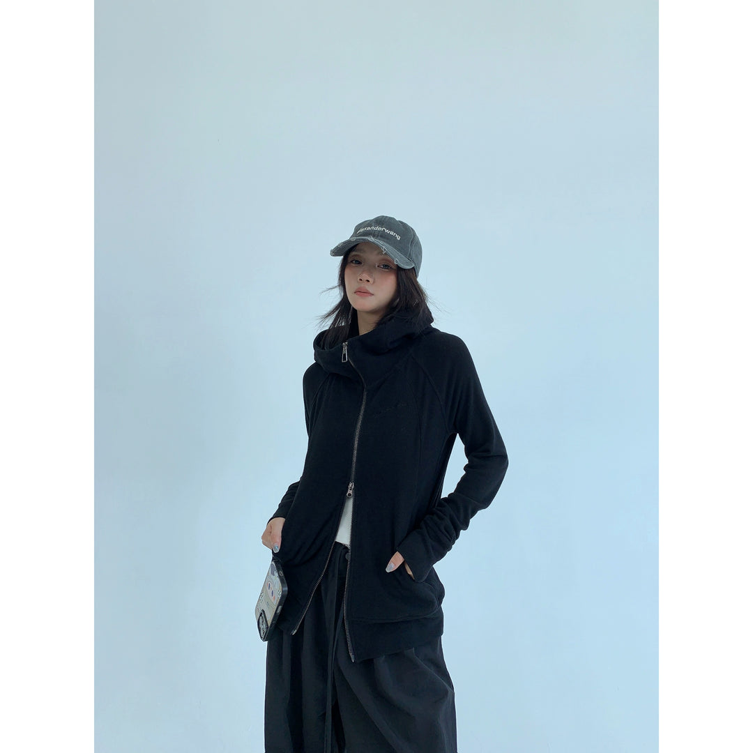 경량 슬림 핏 후드 지퍼 재킷 