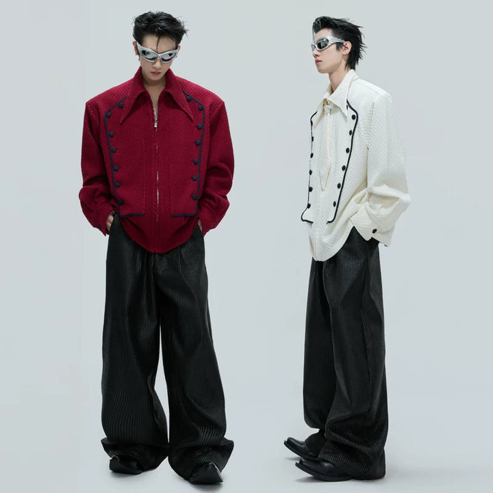 Double-Breasted Knit Shirt