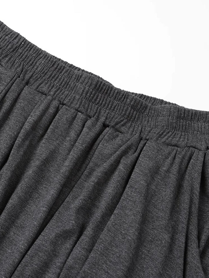 Elastic Waist Drape A-Line Long Skirt