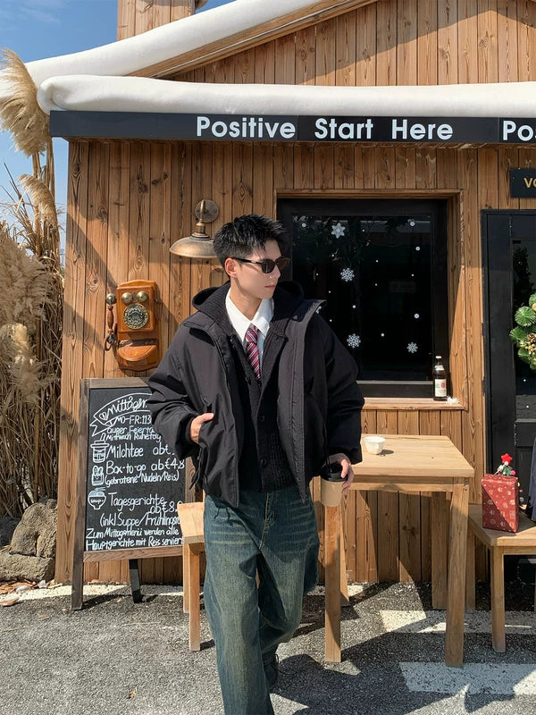 Veste à col montant à double zip 