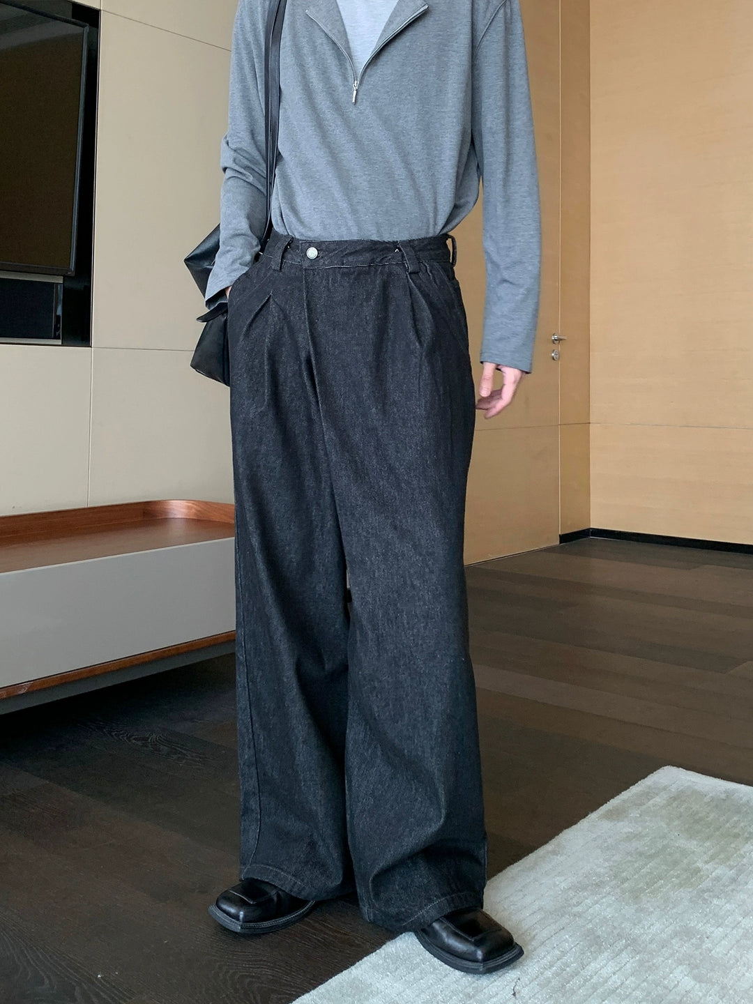 Classic Straight Wide Leg Pants